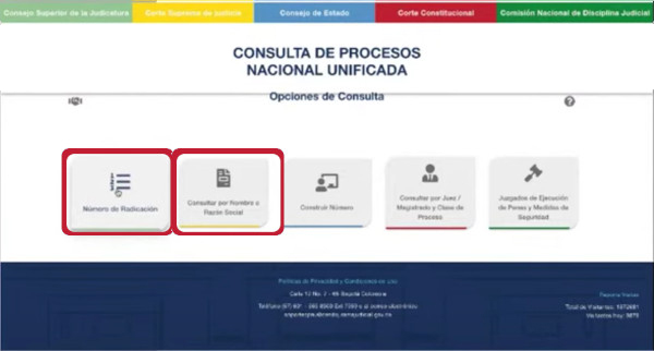 consultaproceso nacional unificada numero radicacion 1