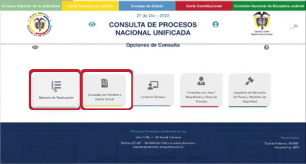 consultaproceso nacional unificada numero radicacion