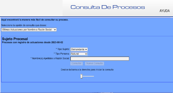 consultaproceso ultimas actuaciones